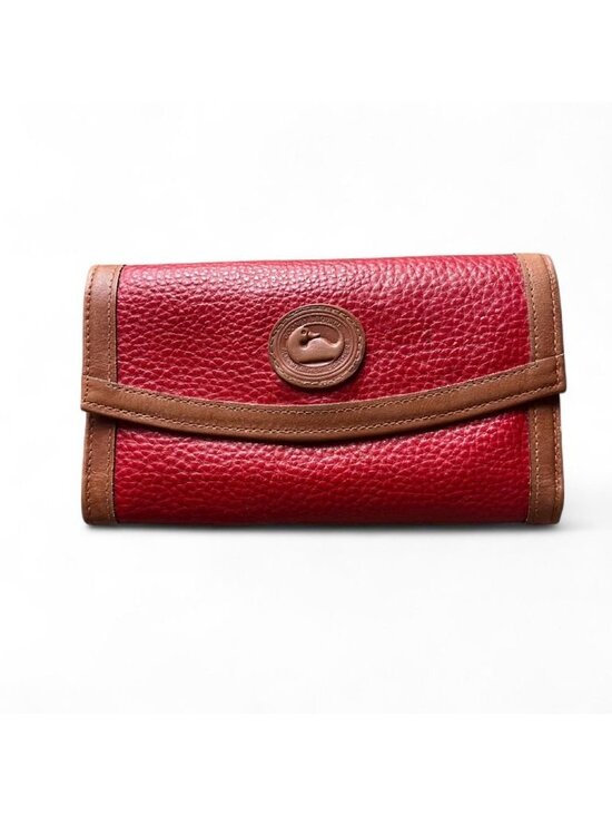 Dooney & Bourke Handbags - Dooney & Bourke Red Bifold Leather Wallet Preppy Vintage Americana Luxury Cute